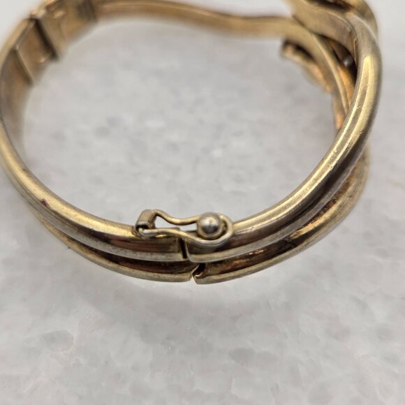 Alfred Phillipe Trifari Hinged Bracelet Purple Rhinestones - Picture 5 of 7